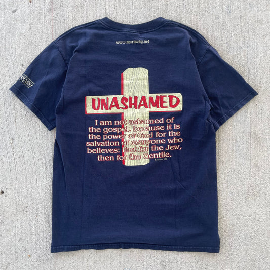 (M) 90s 'Unashamed' Bible Verse Jesus Tee