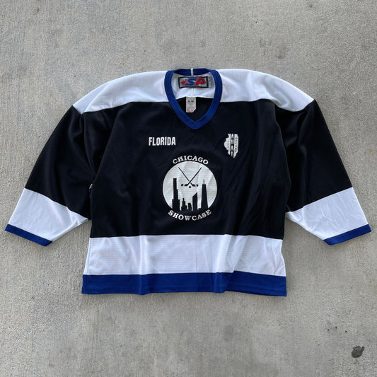 (L/XL) 90s Florida Chicago Showcase Hockey Jersey