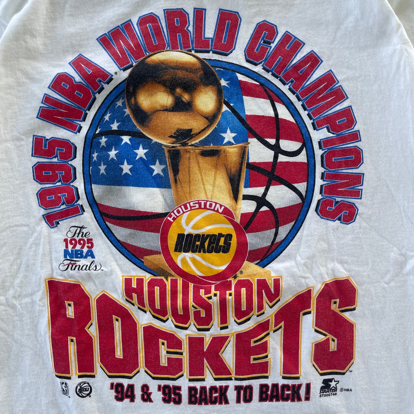 (L/XL) 1995 Houston Rockets Back to Back Champions Tee