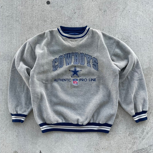 (L) 90s Dallas Cowboys Waffle Knit Crewneck