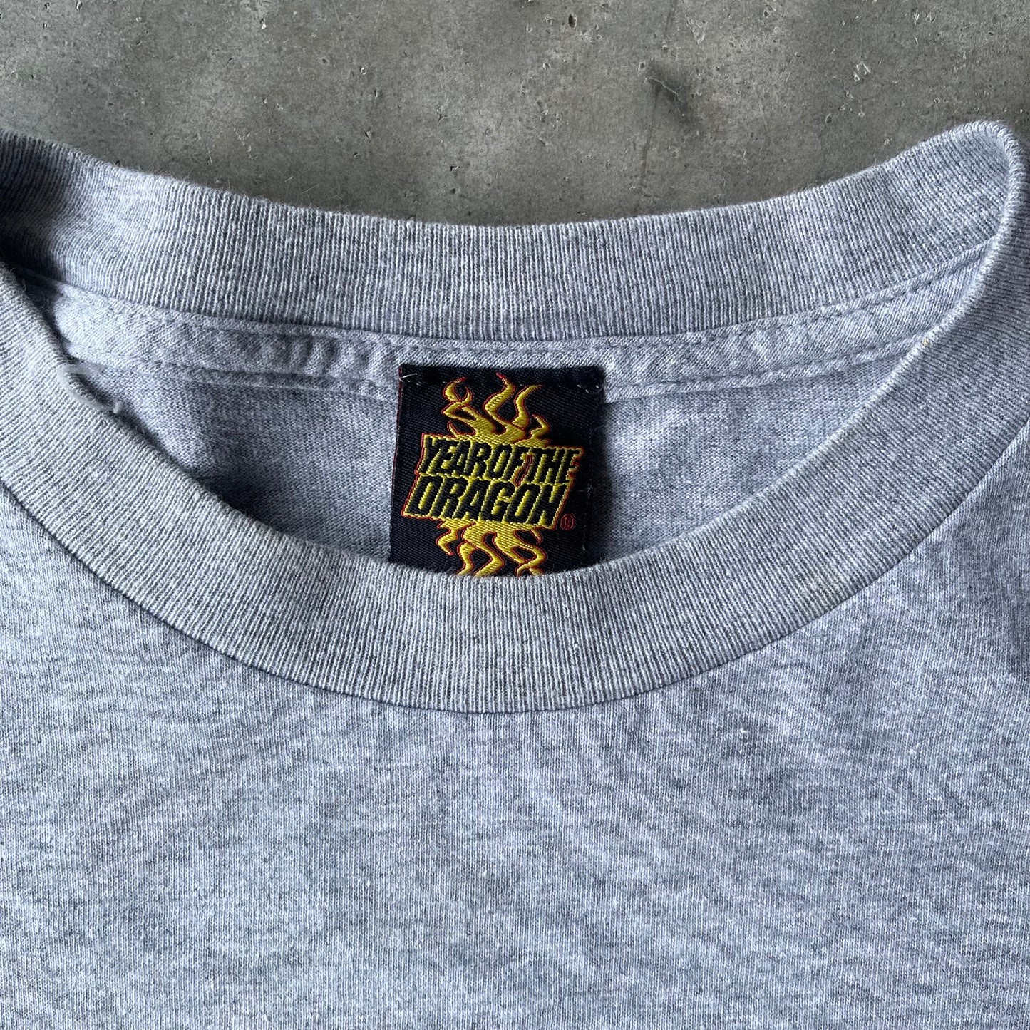 (L) Y2K Chinese Dragon Flames Long Sleeve Tee