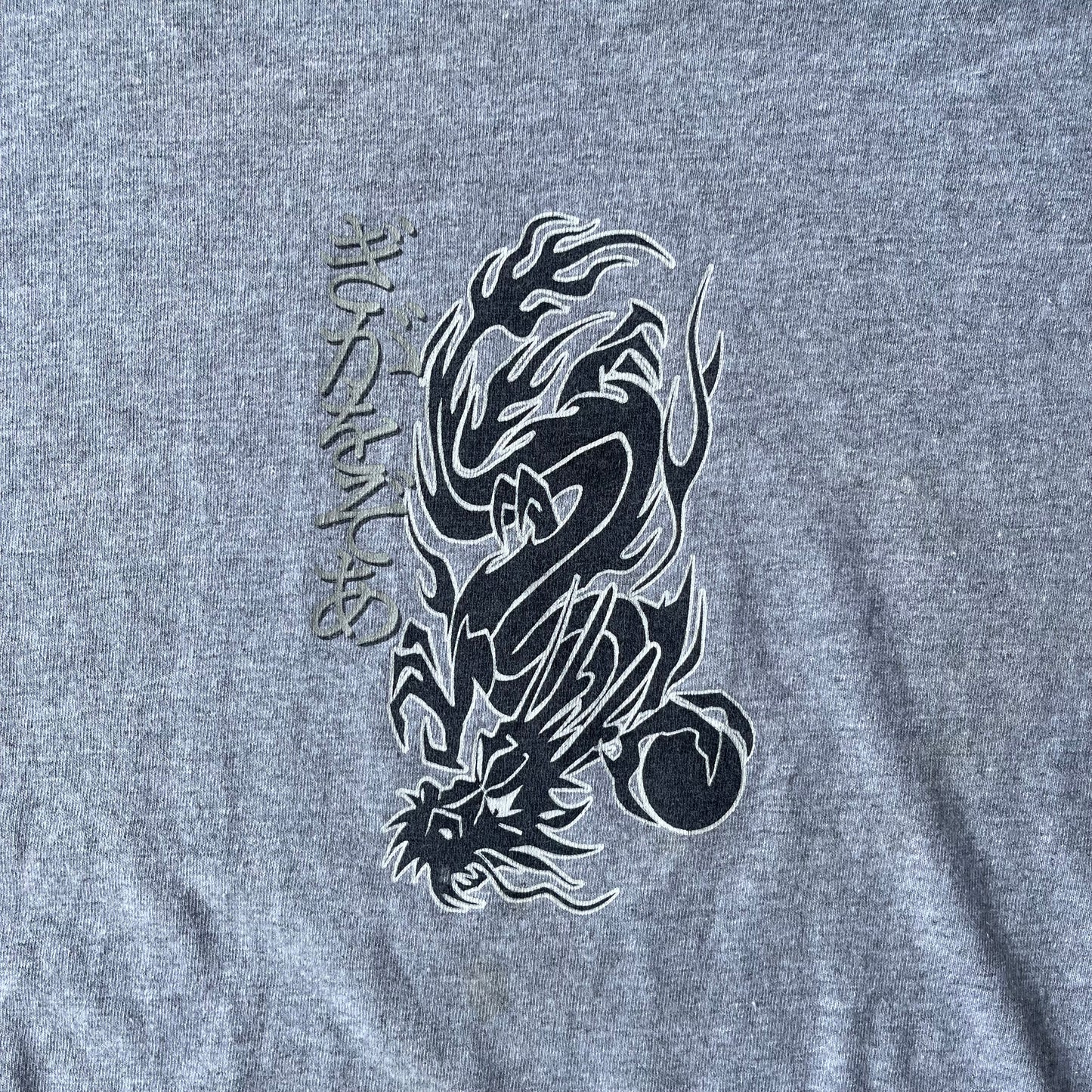 (L) Y2K Chinese Dragon Flames Long Sleeve Tee
